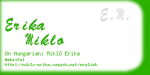 erika miklo business card