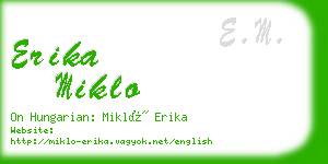 erika miklo business card